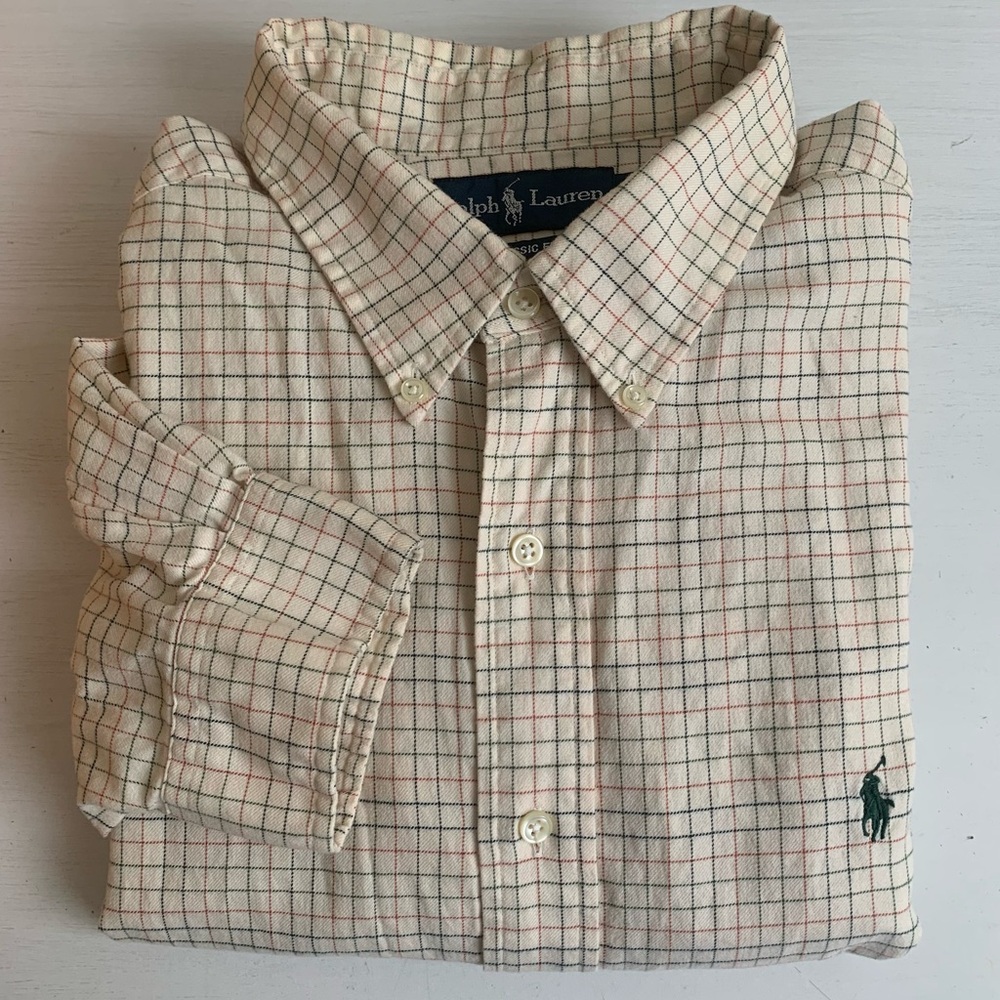 Ralph Lauren Classic Fit Tattersall Soft Cotton LS Button Down Shirt Men’s XXL